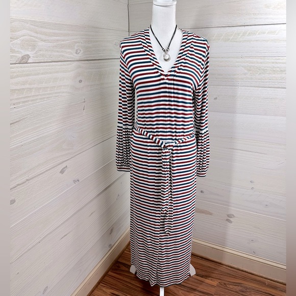 Universal Standard for J. Crew Striped Maxi Dress XS FREE SHIP - Picture 1 of 5